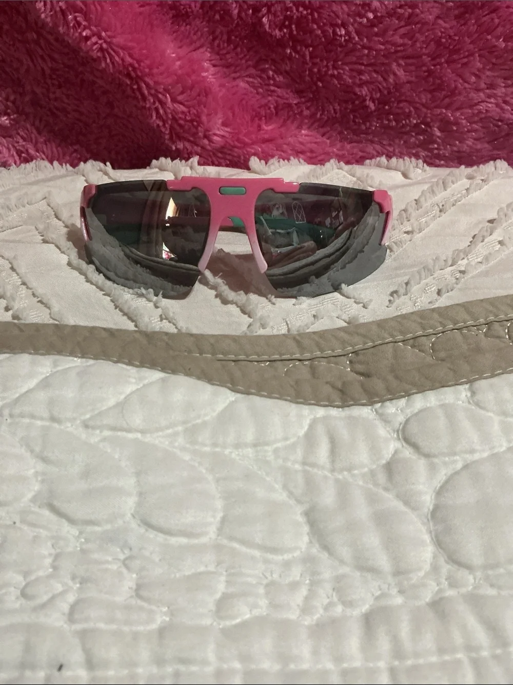 Kids Pink & Teal Wraparound Sunglasses - Youth Sport Shades